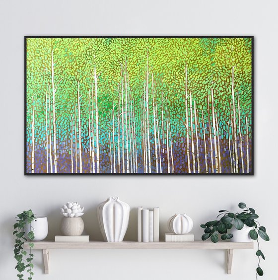 Green birches