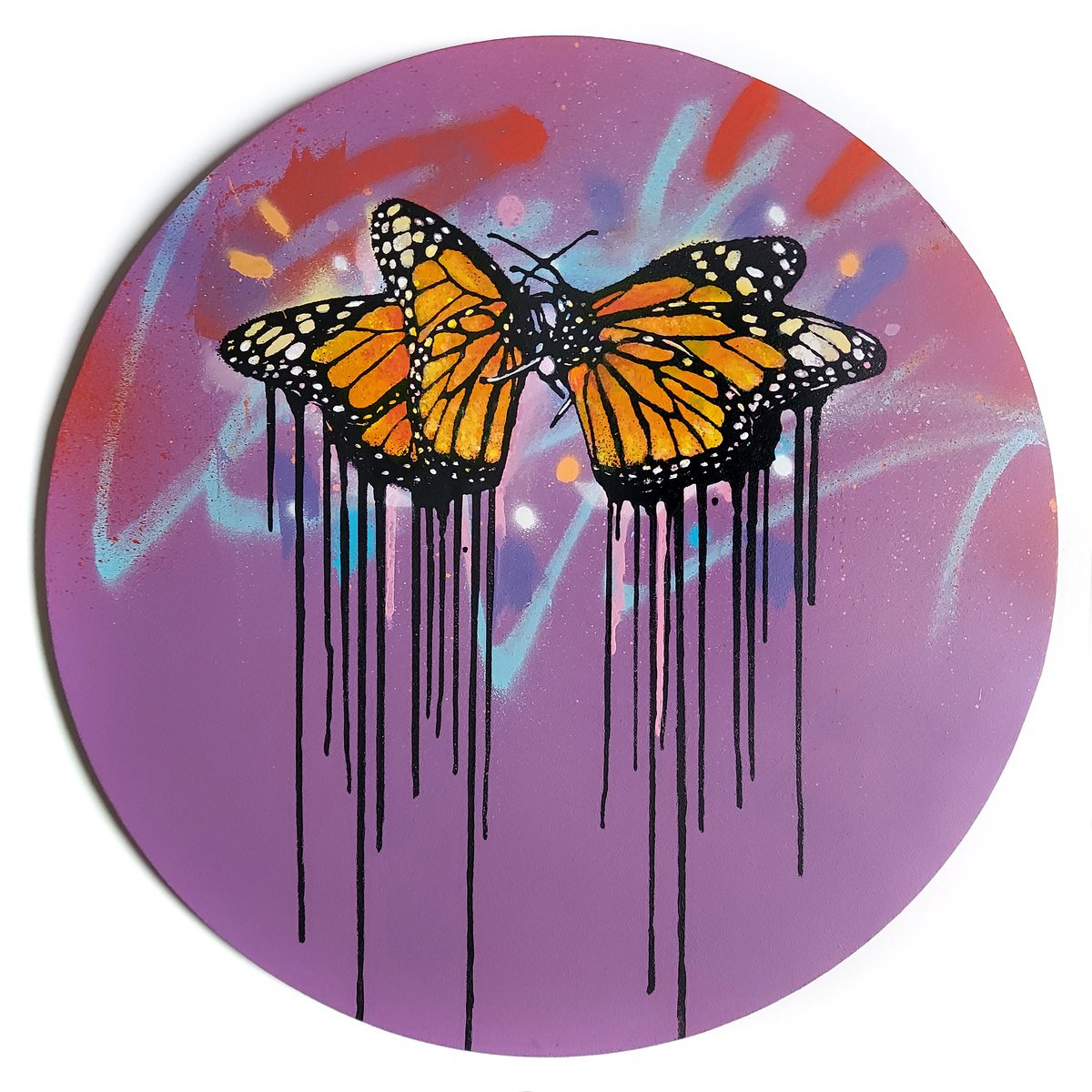 Urban And Pop Animal Acrylic Painting By Copyright, 20 X 20, Love Flys, Original Artwork