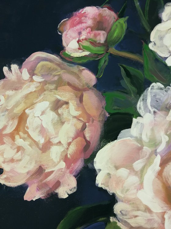 “A bouquet of pink peonies”