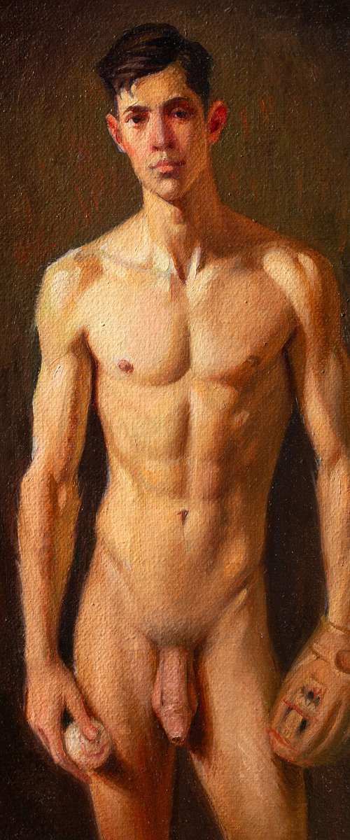 YOUNG MAN WITH A BASEBALL GLOVE by Yaroslav Sobol