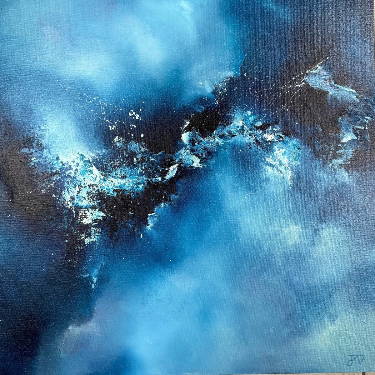 Abstract Oil Painting By Jaimie Volkaerts, 20 X 20, Harmony, Original Artwork