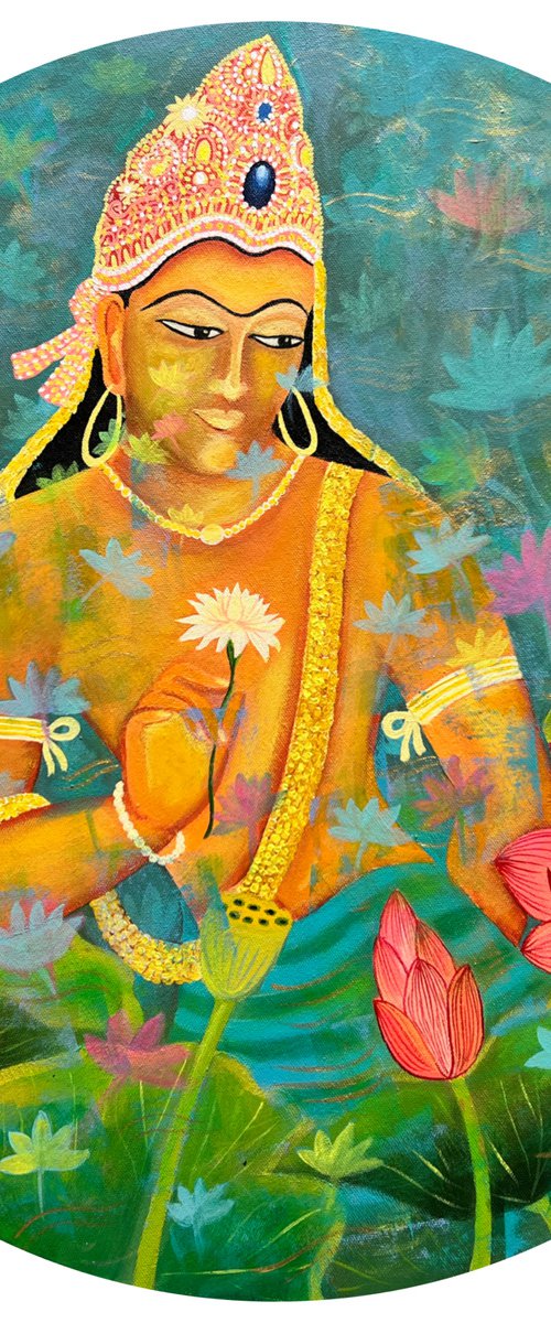 Padmapani with lotus! Ajanta painting by Amita Dand