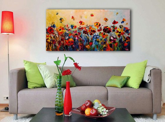 Flowers Oil Painting, Floral Wall Art.