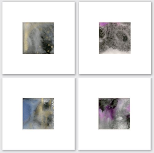 Urban Abstraction Set 4  - Minimalistic Abstract Paintings by Kathy Morton Stanion by Kathy Morton Stanion
