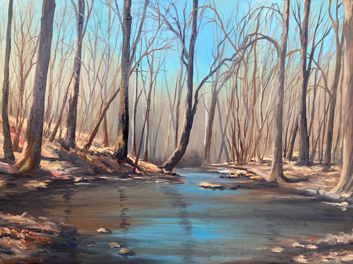 Impressionistic Landscape Oil Painting By Silvie Wright, 16 X 12", Autumn Is Here, Original Artwork