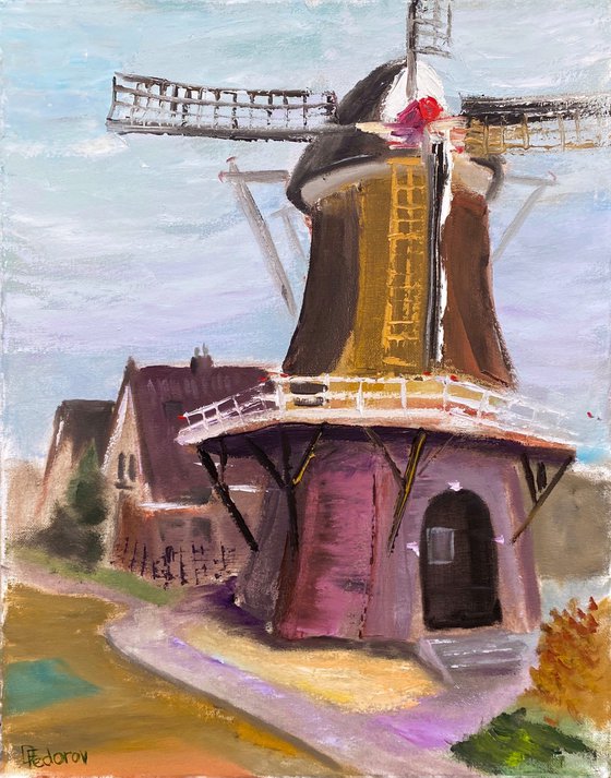 The Bente windmill in Dalen. Plein Air