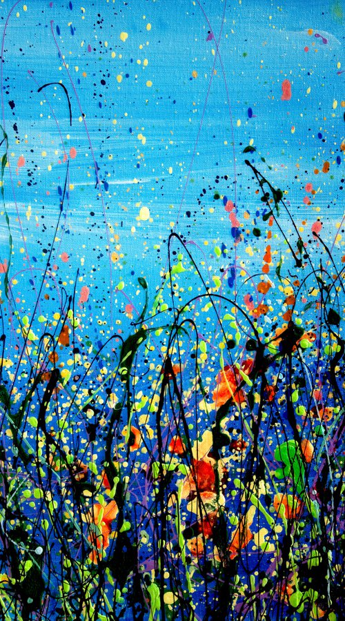 Grass Shimmer Pollock Inspired Original Painting by Lena Owens at OLena Art