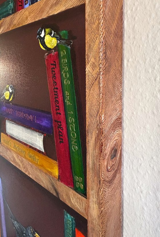 Bookshelf with birds #26