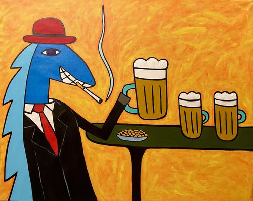 Mister Horse in the bar by Ann Zhuleva
