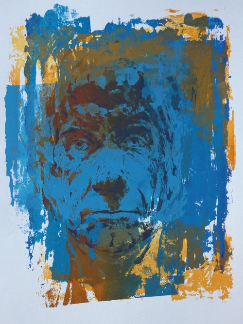 Blue Self Portrait by Glenn Ibbitson