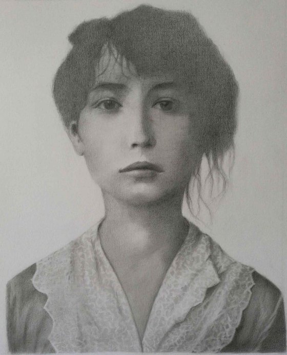 Camille Claudel- Women in Love Series, pencil drawing 24 x 29 cm