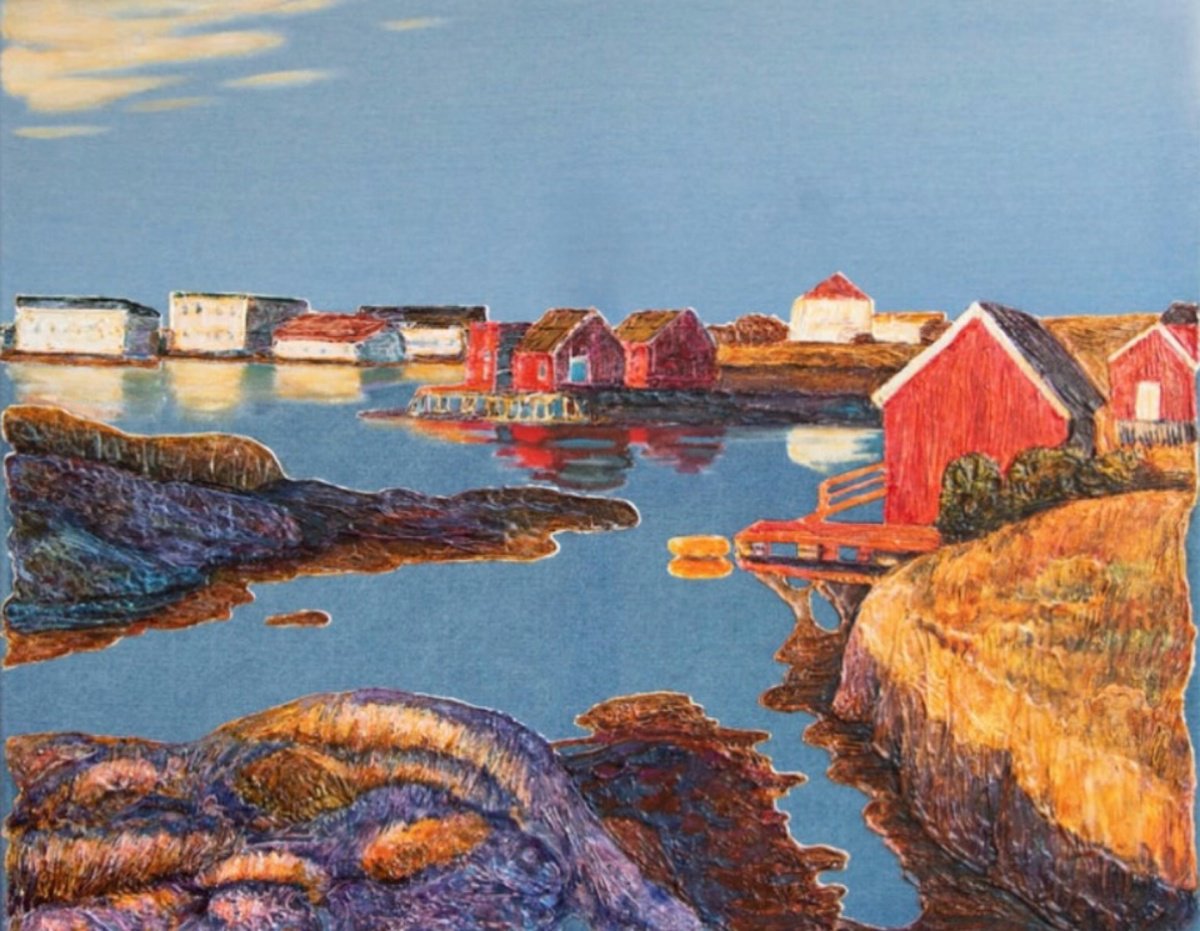 Denim Series .Sun In The Fishing Village By Nadezda Stupina, 39 X 31, Artwork For Sale On Artfinder