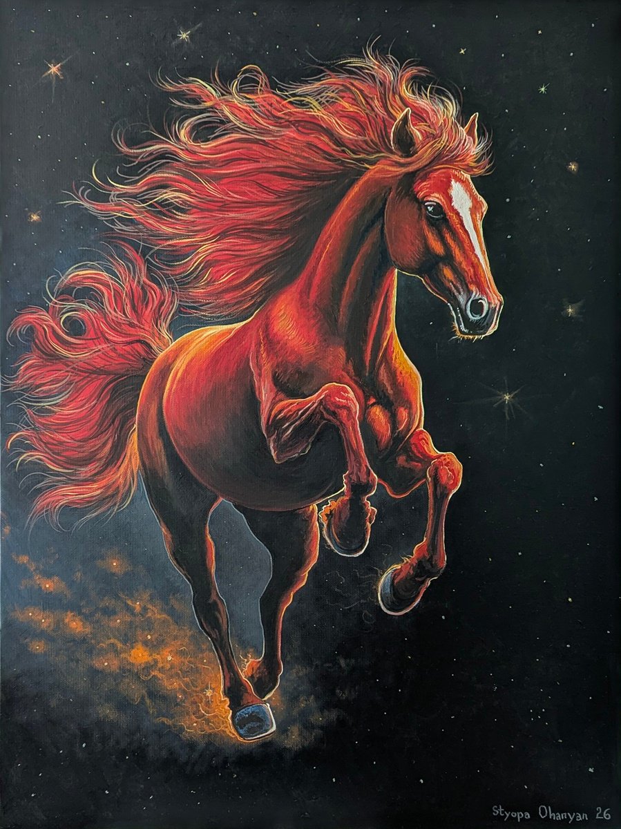 Photorealistic Oil Painting , Born Of Fire And Stars By Stepan Ohanyan, 24 X 31, Artwork For Sale On Artfinder