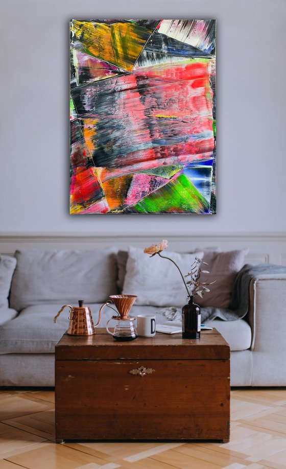 "In Your Face" - Original PMS Large Abstract Acrylic Painting On Canvas - 30" x 40"