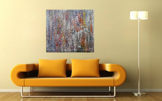 Open city (n.288) - 90 x 80 x 2,50 cm - ready to hang - acrylic painting on stretched canvas