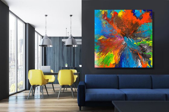 More Than a Feeling - LARGE, VIBRANT, COLOURED ABSTRACT ART – EXPRESSIONS OF ENERGY AND LIGHT. READY TO HANG!