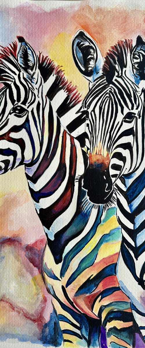 Joyful Zebras by Misty Lady - M. Nierobisz