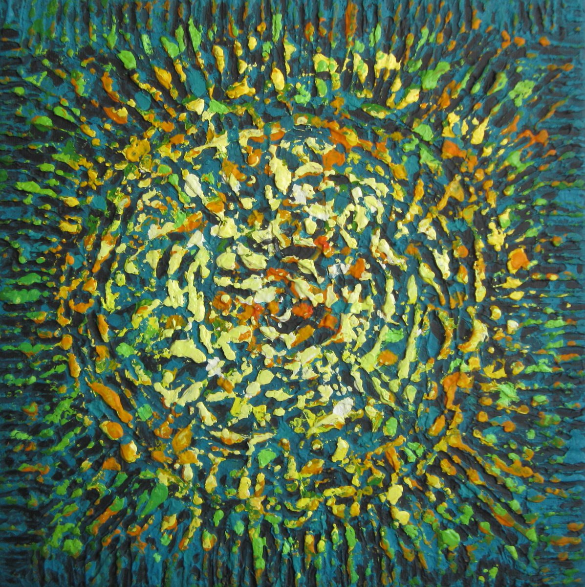 Abstract Acrylic Painting By Elena Oleniuc, 10 X 10, Inflorescence - Abstract, Original Artwork