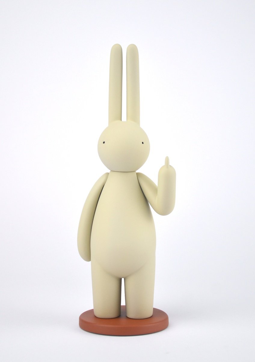 Urban And Pop Animal Sculpture By Mr Clement, 2 X 6", The World Of In-Jokes #2 Beige, Original Artwork