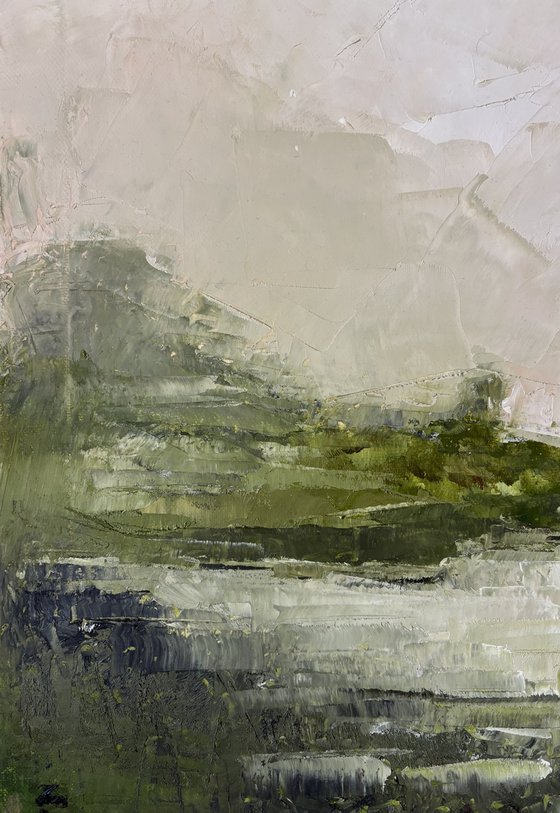 Abstract mountains lagoon landscapes whispers