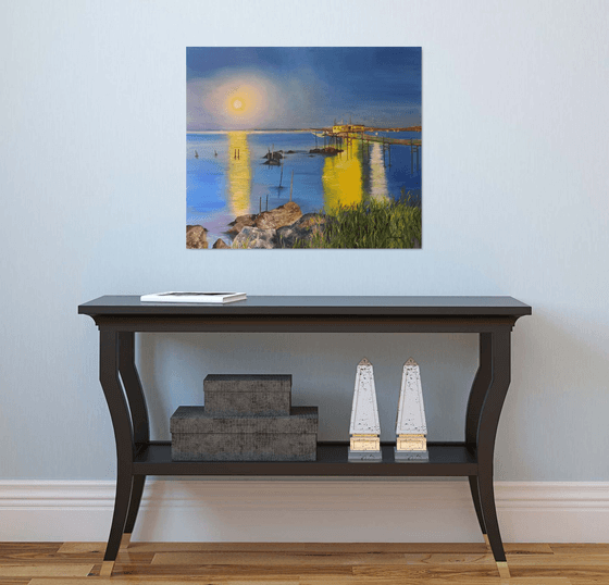 Landscape in the moonlight