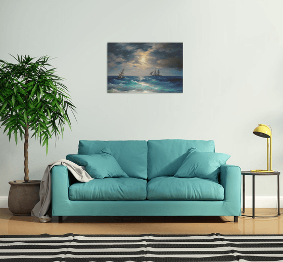 luminous night(60x90cm, oil painting)
