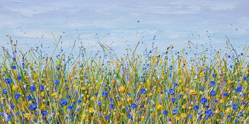 Blue and Yellow Wildflowers by Olga Tkachyk