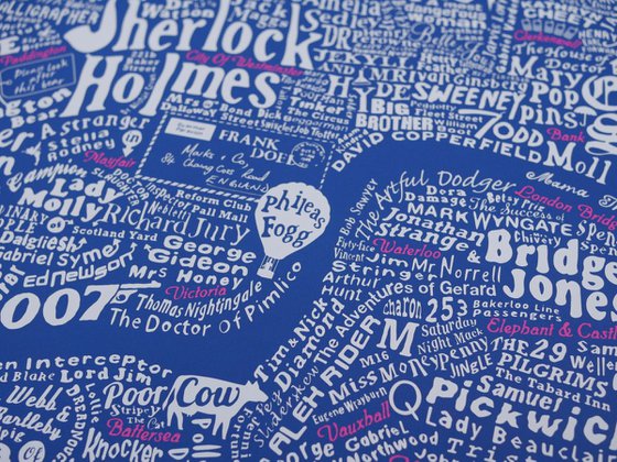 LITERARY LONDON MAP (Pink & White)