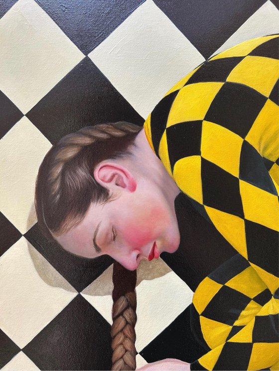 Original oil painting Equilibrist