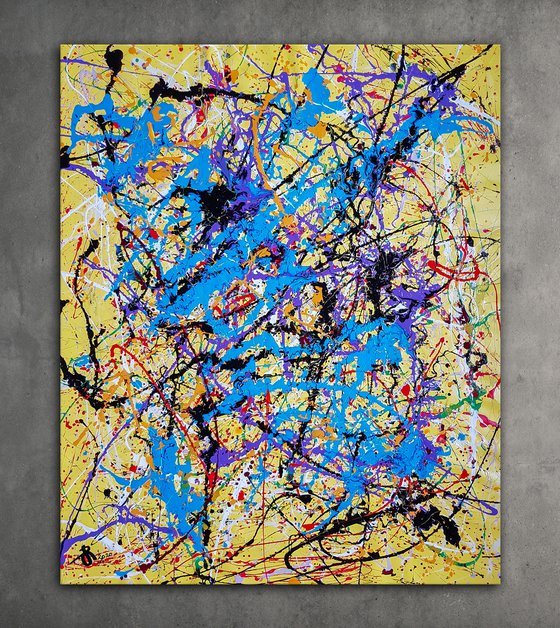 - Sledo - Style of JACKSON POLLOCK. Abstract Expressionism Painting