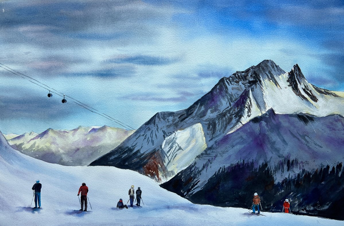 Skiers by Anna Zadorozhnaya