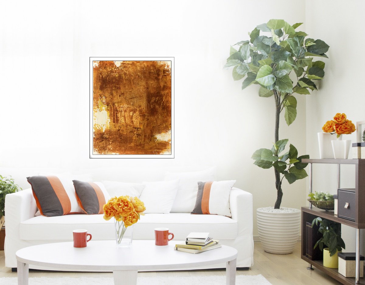 Abstract Acrylic Painting By Davina Nicholas, 20 X 24, Coffee, Original Artwork