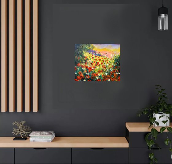 Summer landscapewith poppies