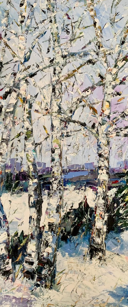 Birch trees in winter by Vilma Gataveckienė