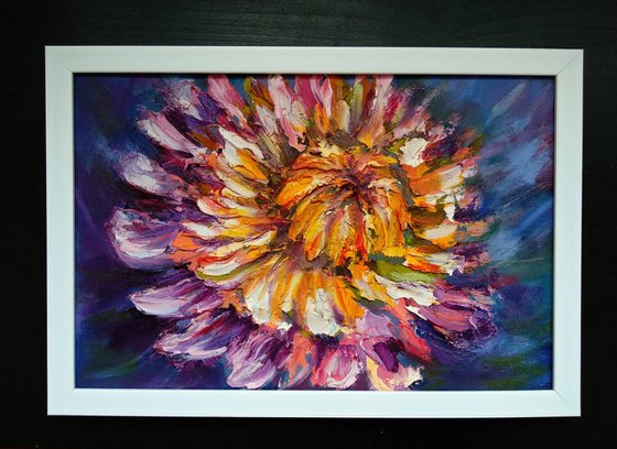 Original textured painting of beautiful flower