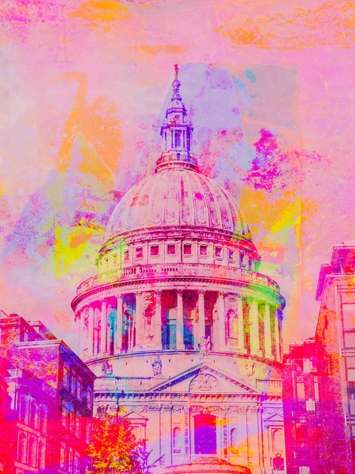 St Paul's (Pink)- London Art by Deborah Pendell