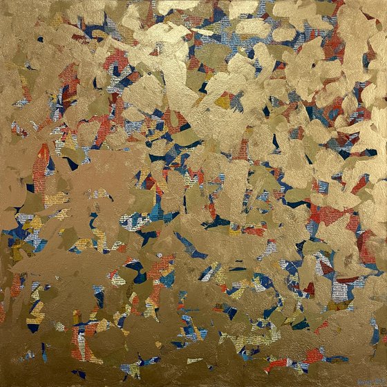 Wisdom One - 101cm squ - mixed media on canvas