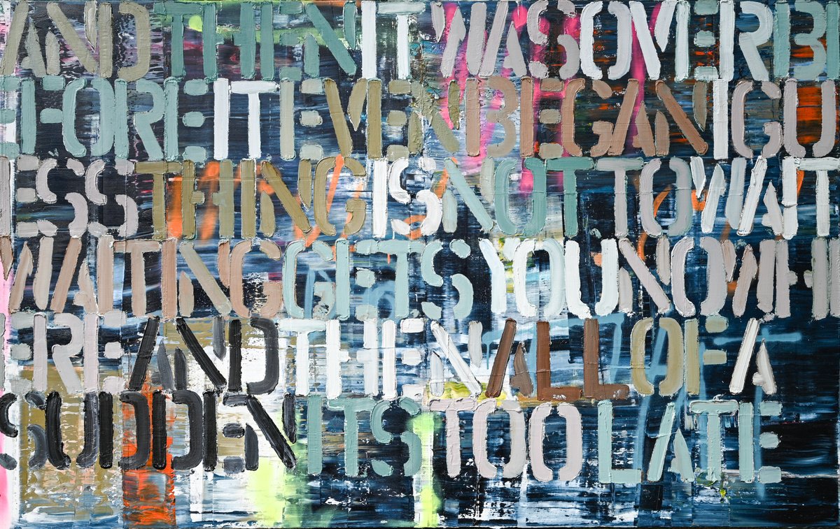 Abstract Oil Painting By Niki Hare, 63 X 39", Before It Even Began, Original Artwork