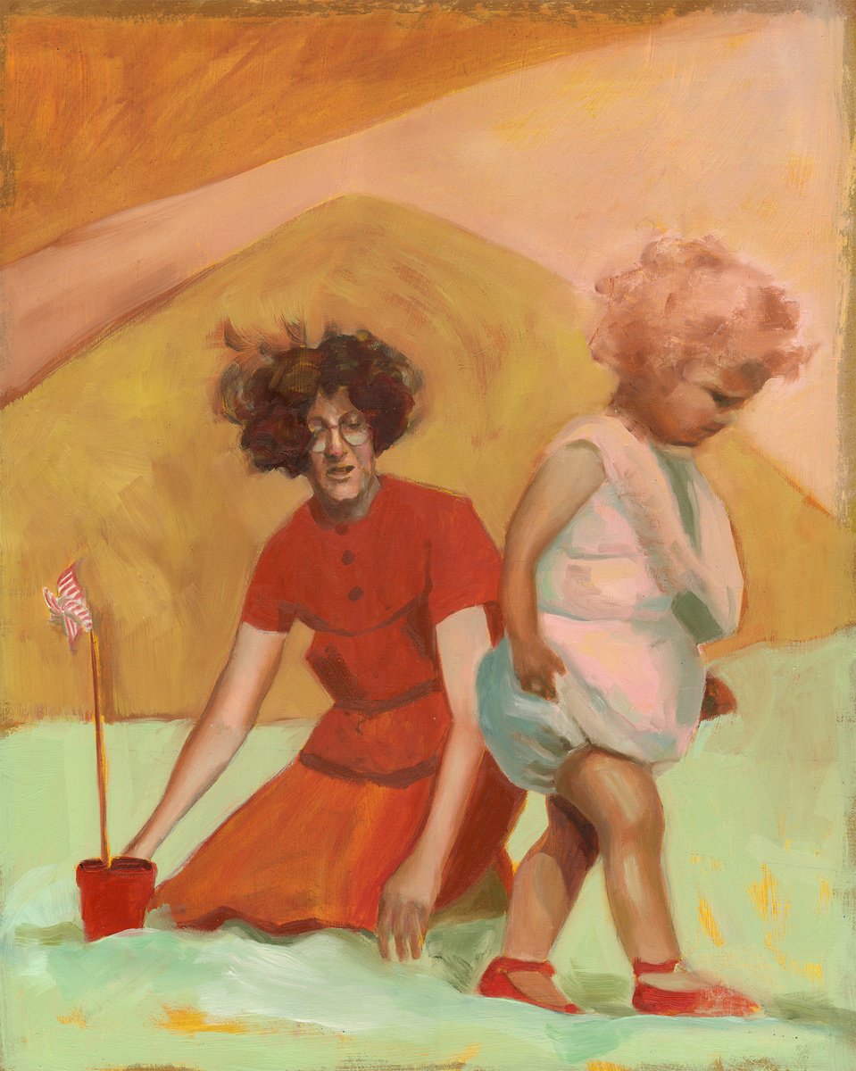 Impressionistic Portrait Oil Painting By Sara Netherway, 17 X 21", Staying Out For The Summer, Original Artwork