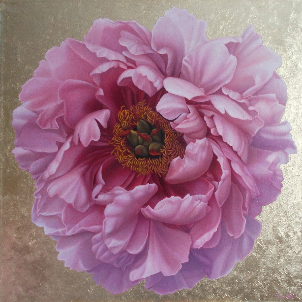 Pink Diamond, pink peonies painting by Tatyana Mironova