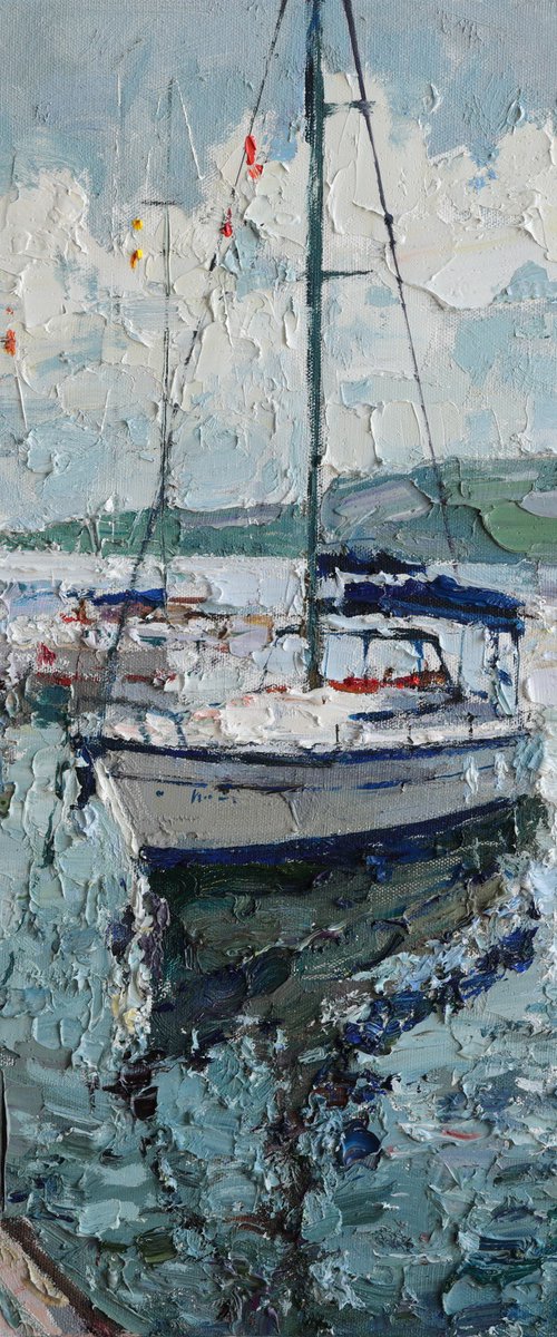 Yachts in the Harbor by Anastasiia Valiulina