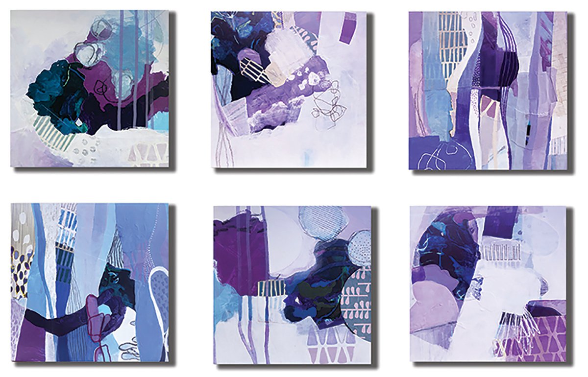 Abstract Painting By Kathy Ferguson, 28 X 18", Purple Passion, Original Artwork