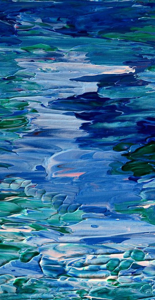 LE JARDIN DE MONET  inspired Monet- EXCLUSIVE ARTFINDER , ACRYLIC PAINTING WELL TEXTURED , SPECIAL PRICE - NEWEST PALETTE KNIFE PAINTING by Isabelle Vobmann