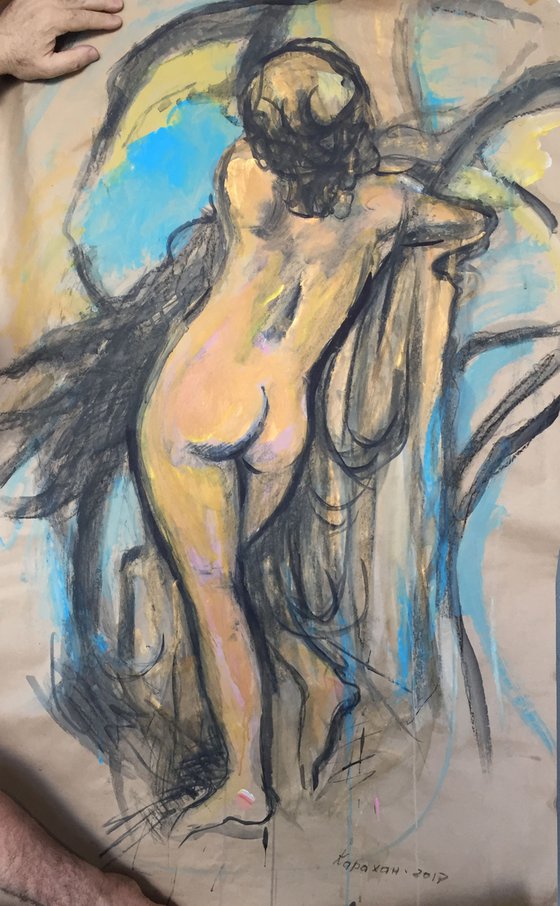 Model - Nude Art - Mixed Media - Large Size - Christmas gift