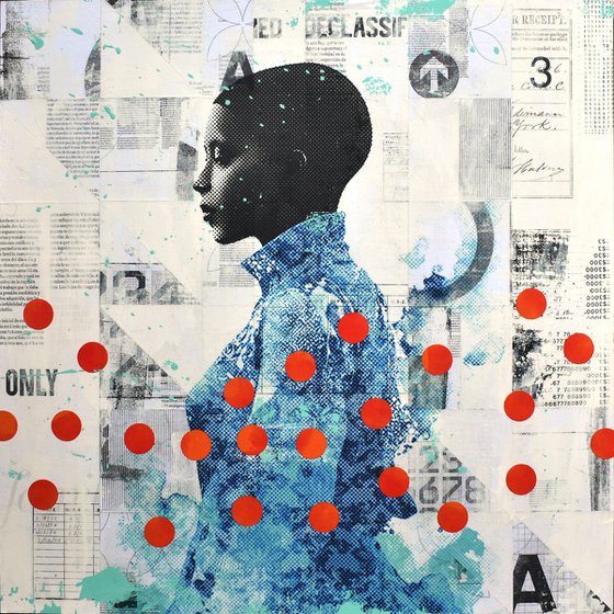 316_Vibrant Blue Portrait with Orange