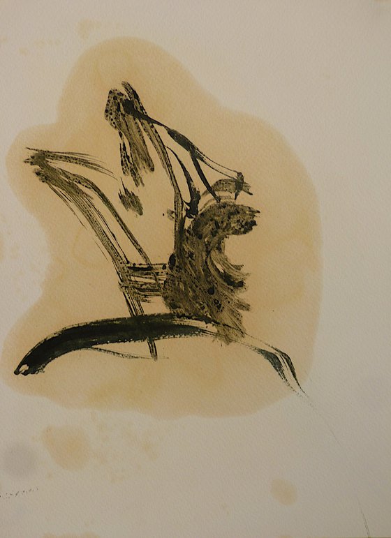 Expressive Gestural Sketch 3, oil on paper 24x32 cm