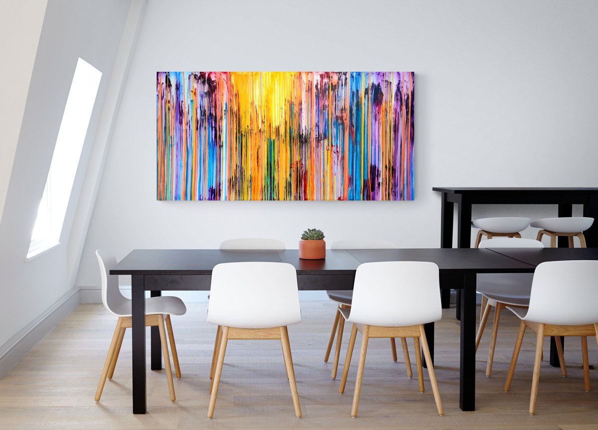 Abstract Acrylic Painting By Carla Sa Fernandes, 79 X 39, The Emotional Creation #367, Original Artwork