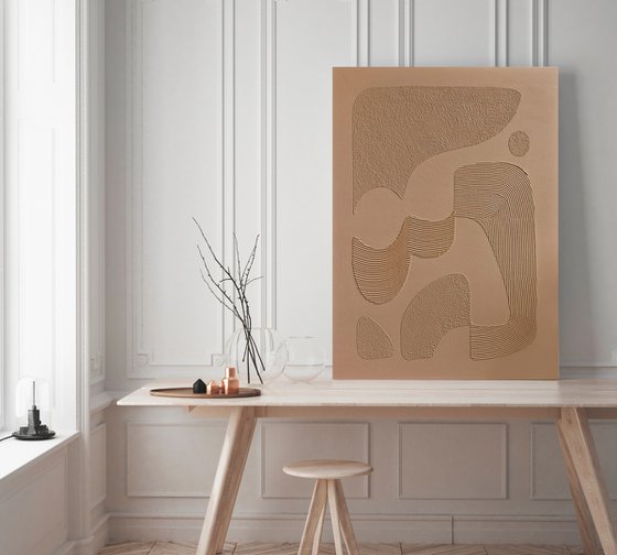"Biege bay" Beige abstract acrylic art