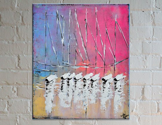 Abstract boats - Modern abstract Gift Idea