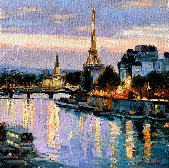 Evening Reflections in Paris